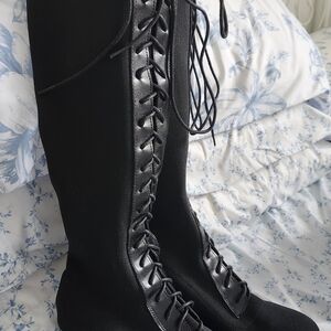 Black Lace-Up Women's Boots